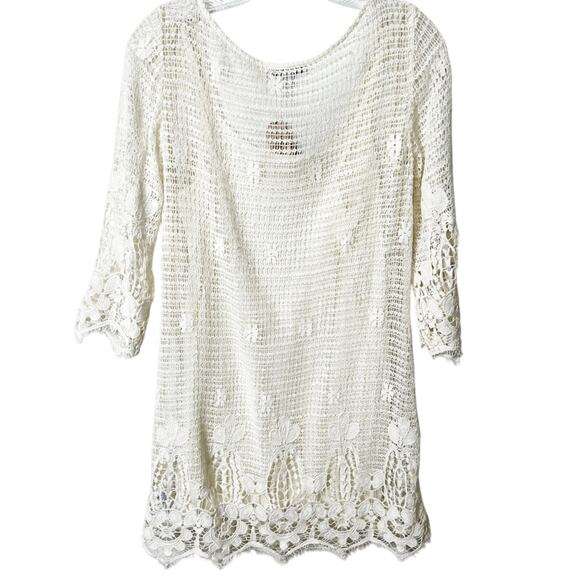 AMERICAN EAGLE OUTFITTERS CROCHET LACE WHITE CREAM WOMEN DRESS SIZE SMALL NEW - Picture 2 of 6